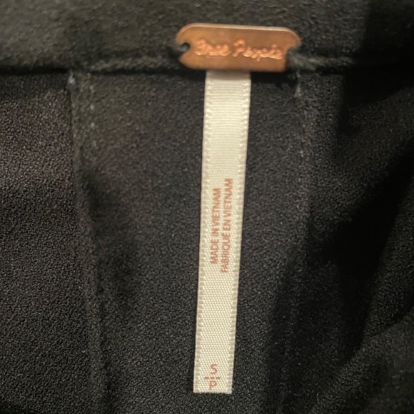 New FREE PEOPLE Mod black crepe a line open back  dress tunic  S - Picture 4 of 5